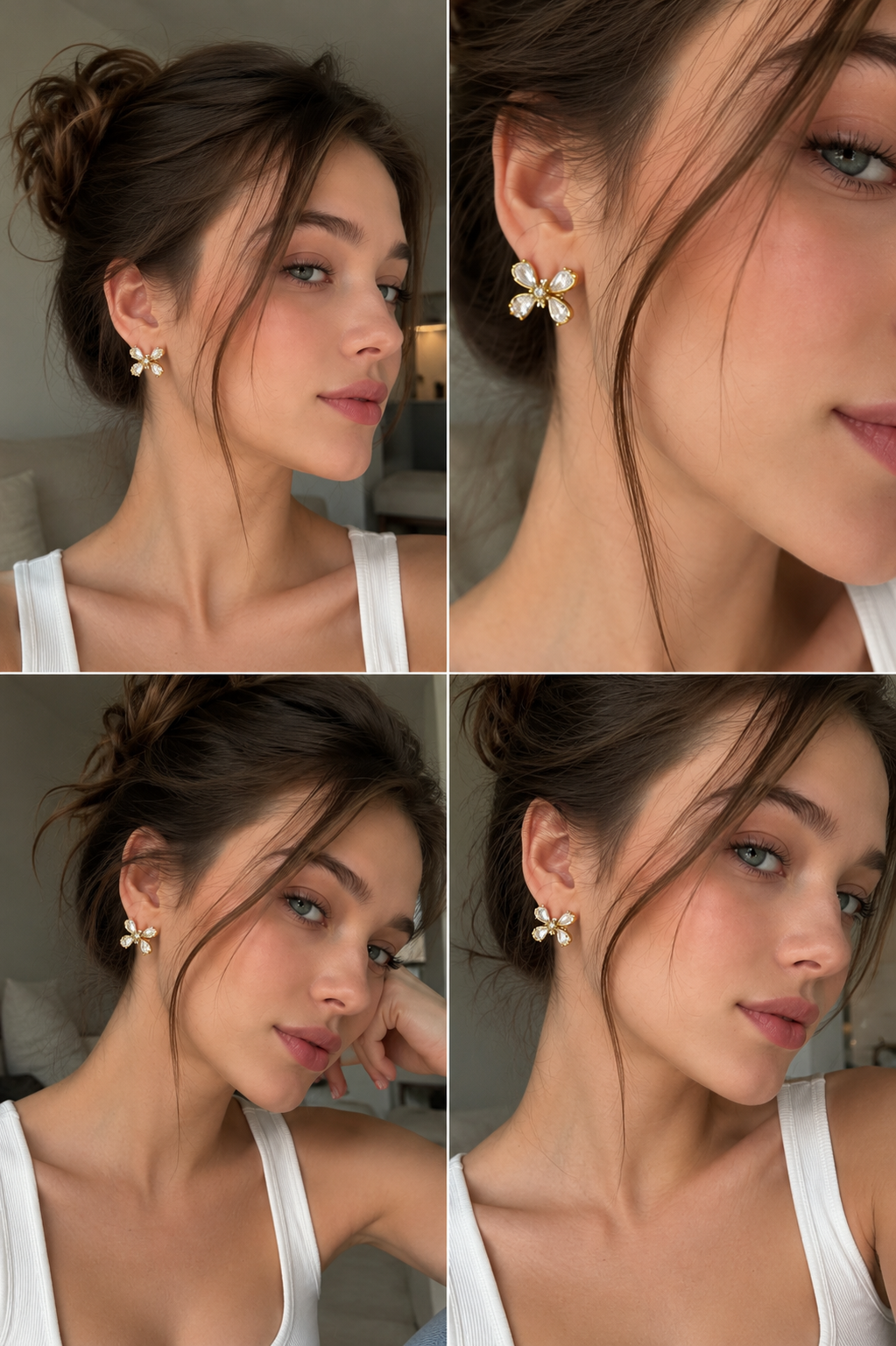 Daimond butterfly studs