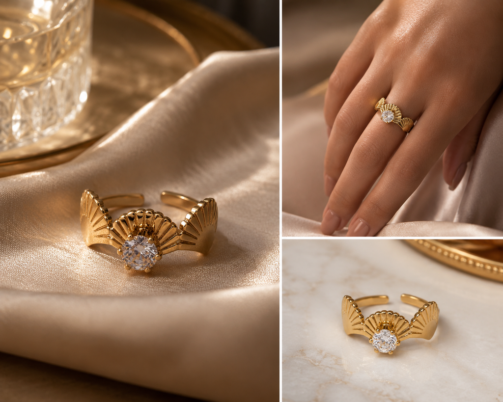 Seashell diamond  ring