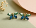 Blue & green butterfly studs