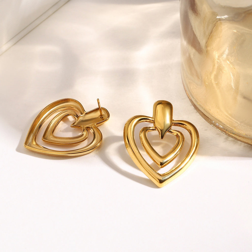 Heart drop earrings