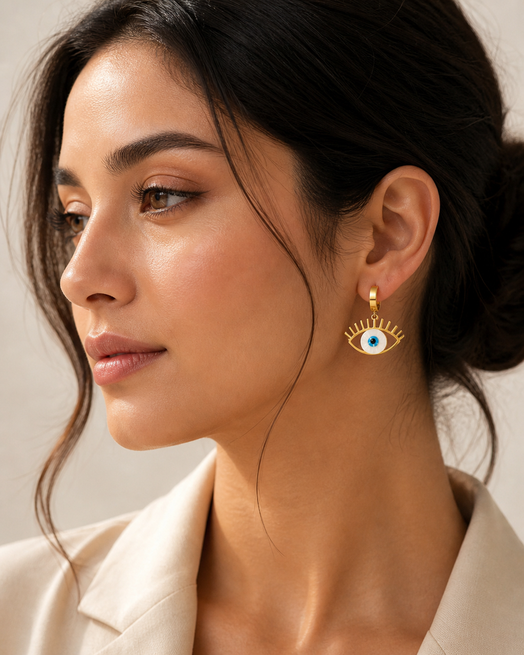 Evil eye earrings