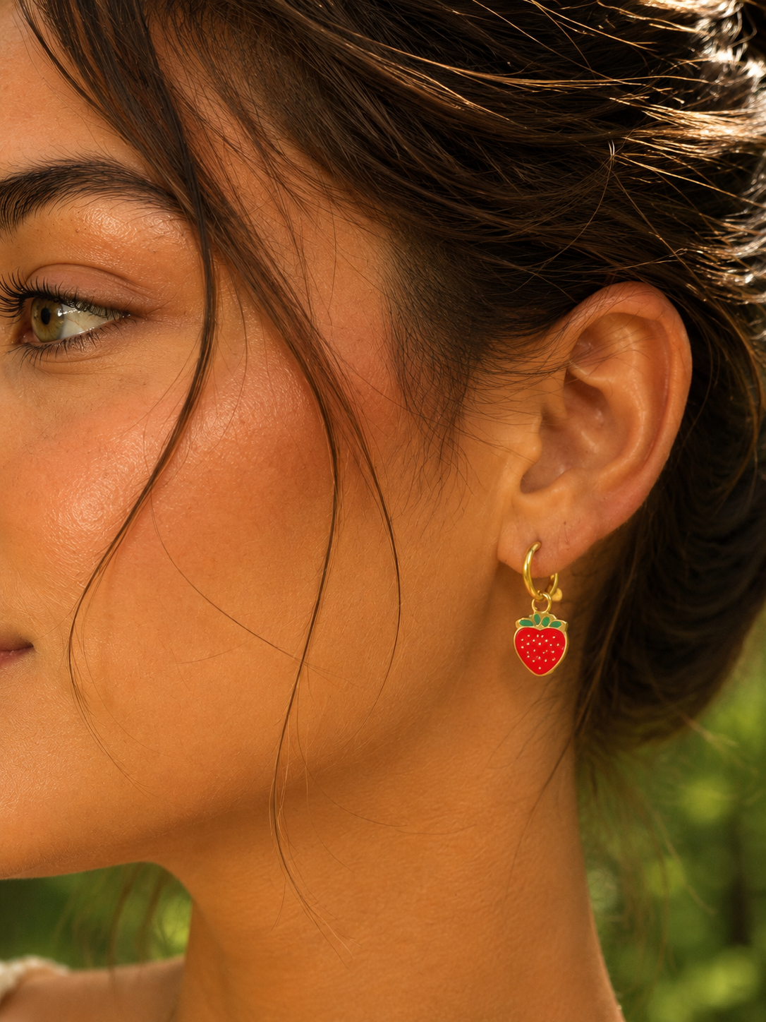Strawberry hoop earrings