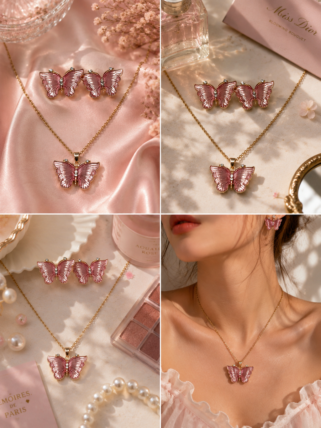 Pink butterfly set