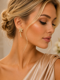 Floral crystal drop earrings