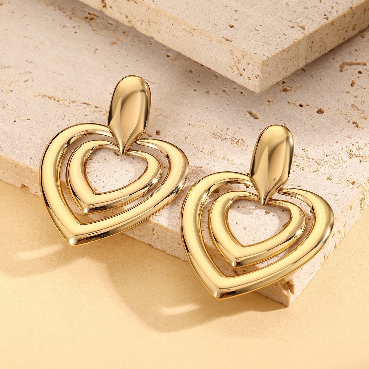 Heart drop earrings