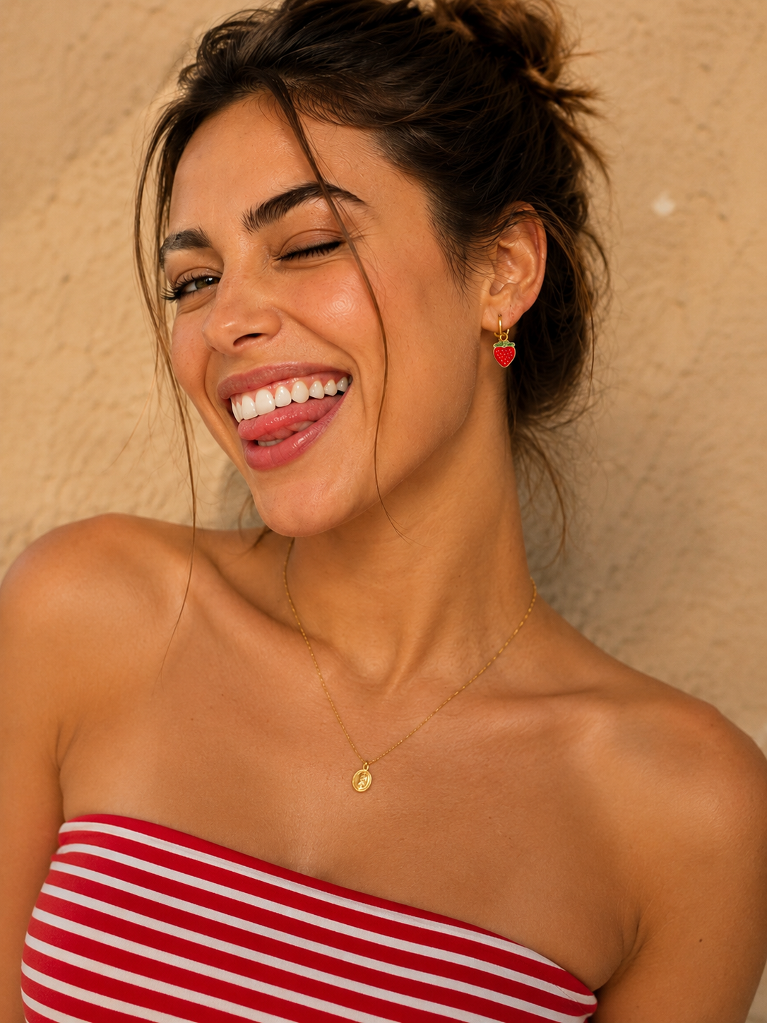 Strawberry hoop earrings