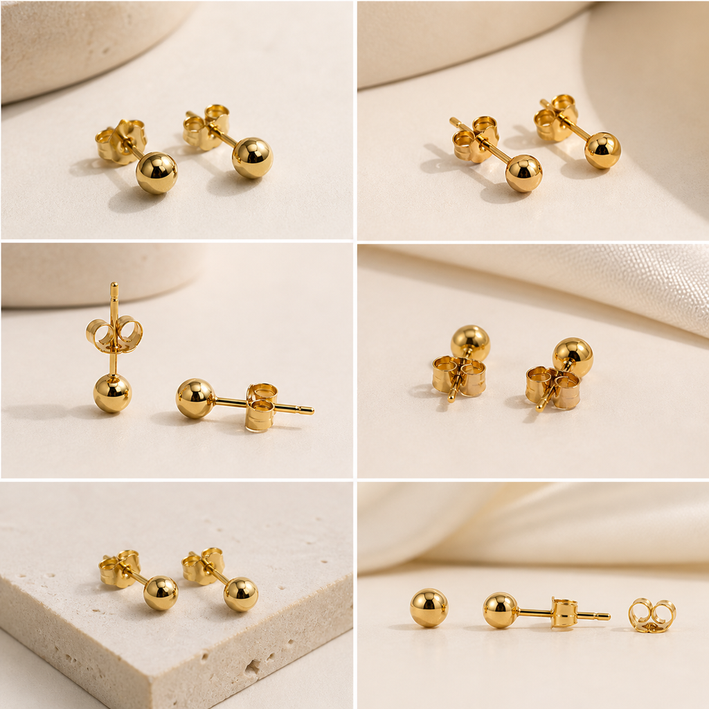 Gold ball studs (minimal)