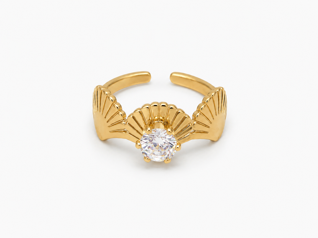 Seashell diamond  ring