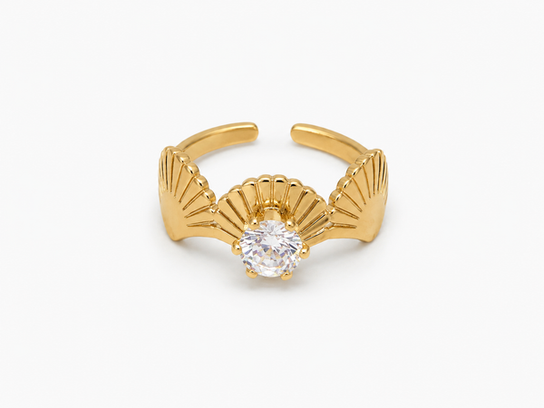 Seashell diamond  ring
