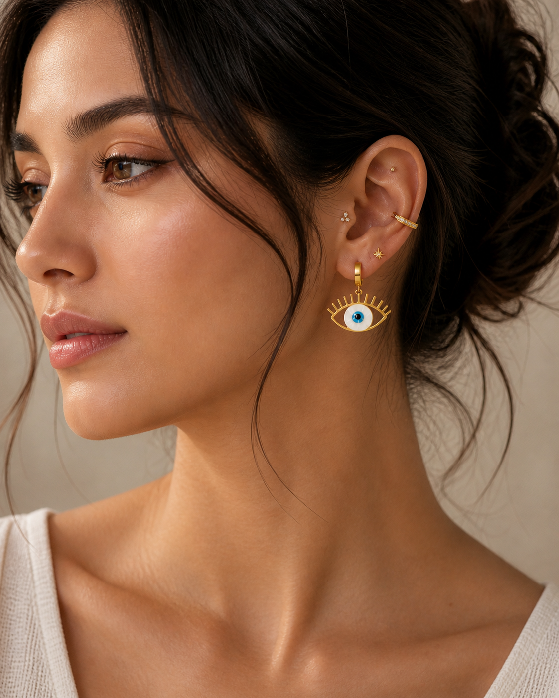 Evil eye earrings