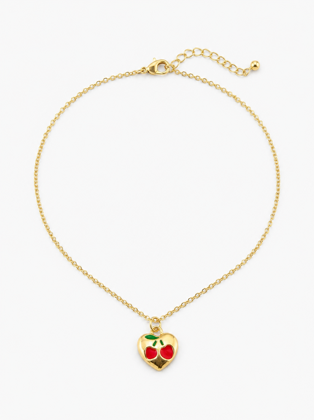 Cherry heart pendant necklace