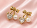 Bow heart earrings