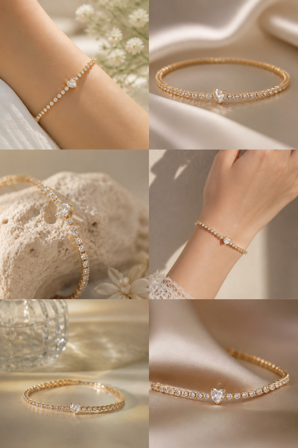 Diamond heart bracelet