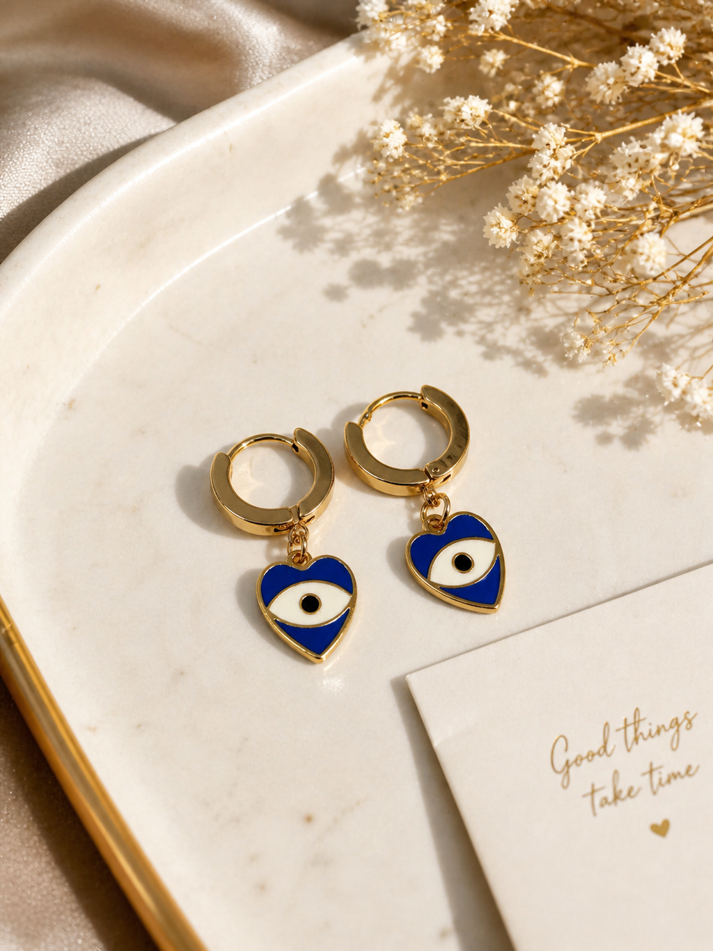 Evil eye earrings