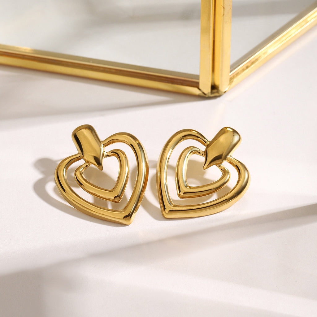 Heart drop earrings