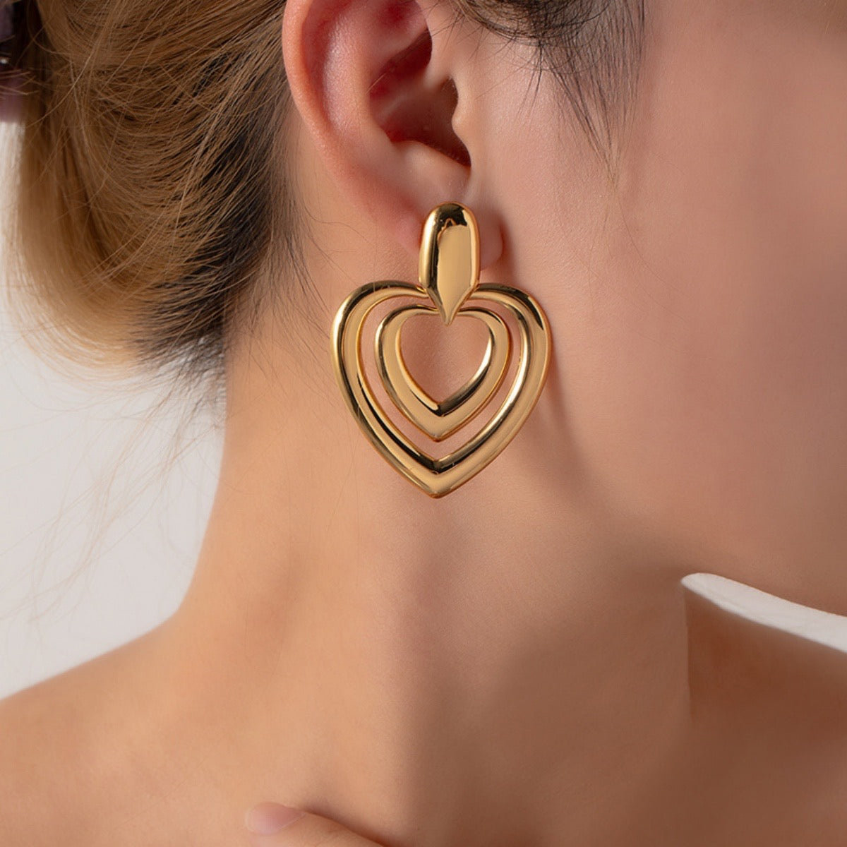 Heart drop earrings
