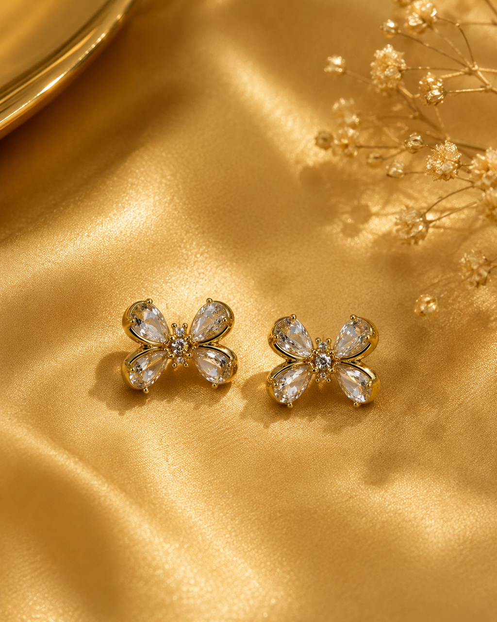 Daimond butterfly studs