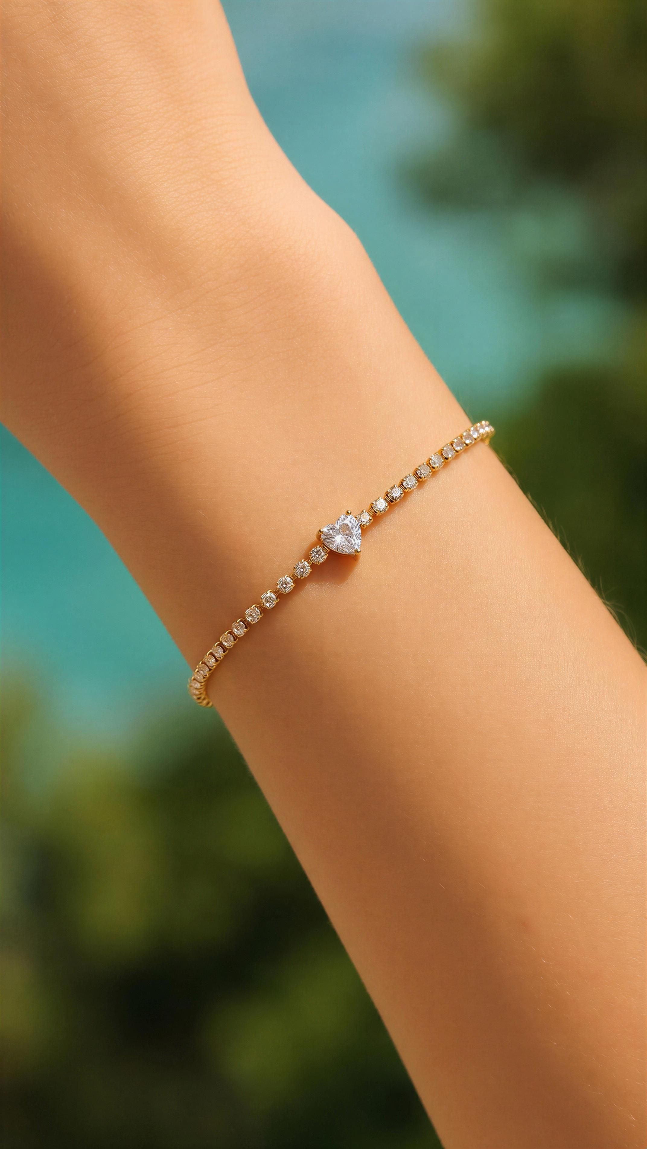 Diamond heart bracelet