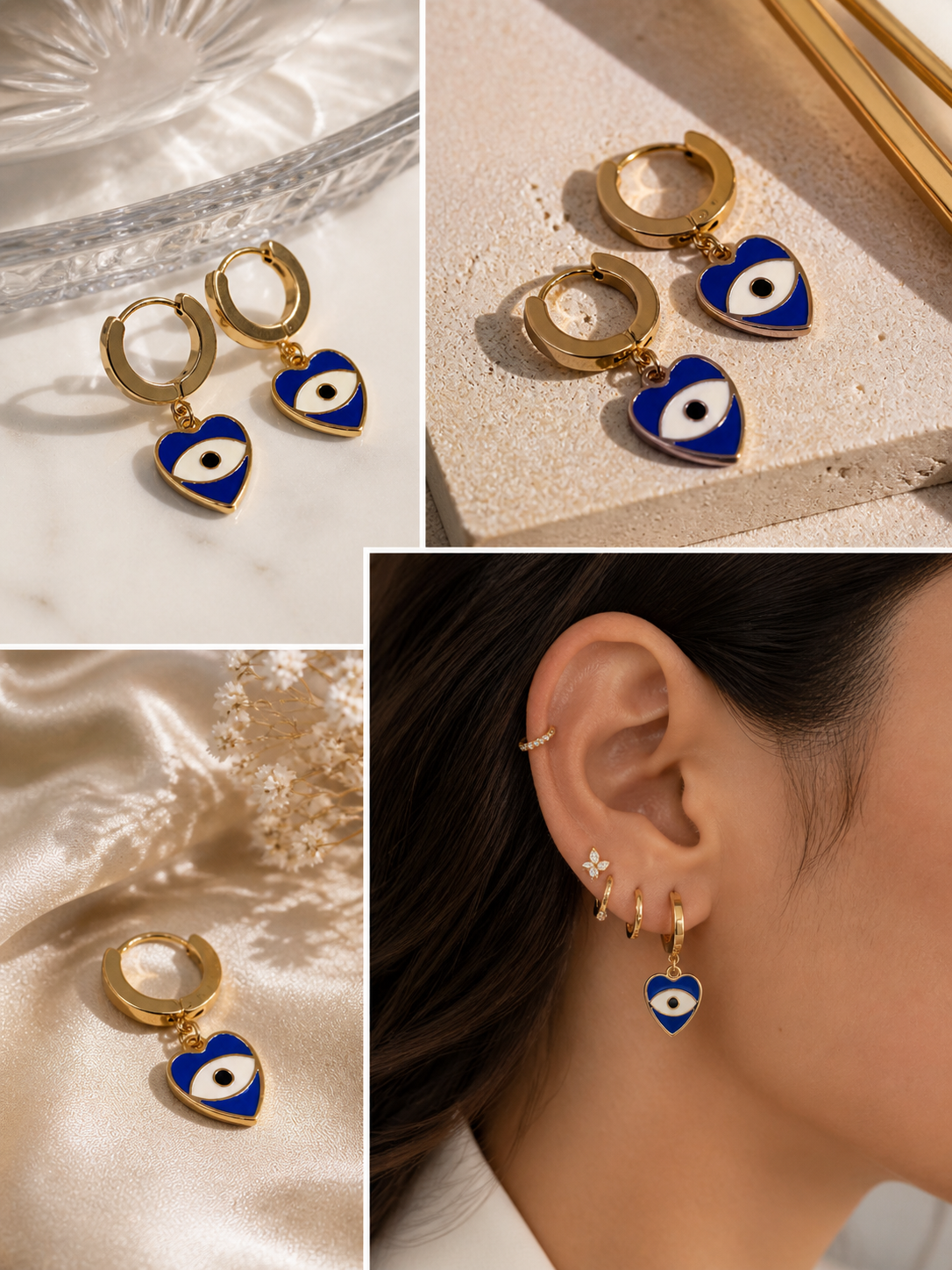 Evil eye earrings