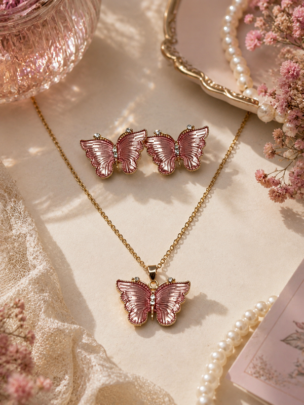 Pink butterfly set