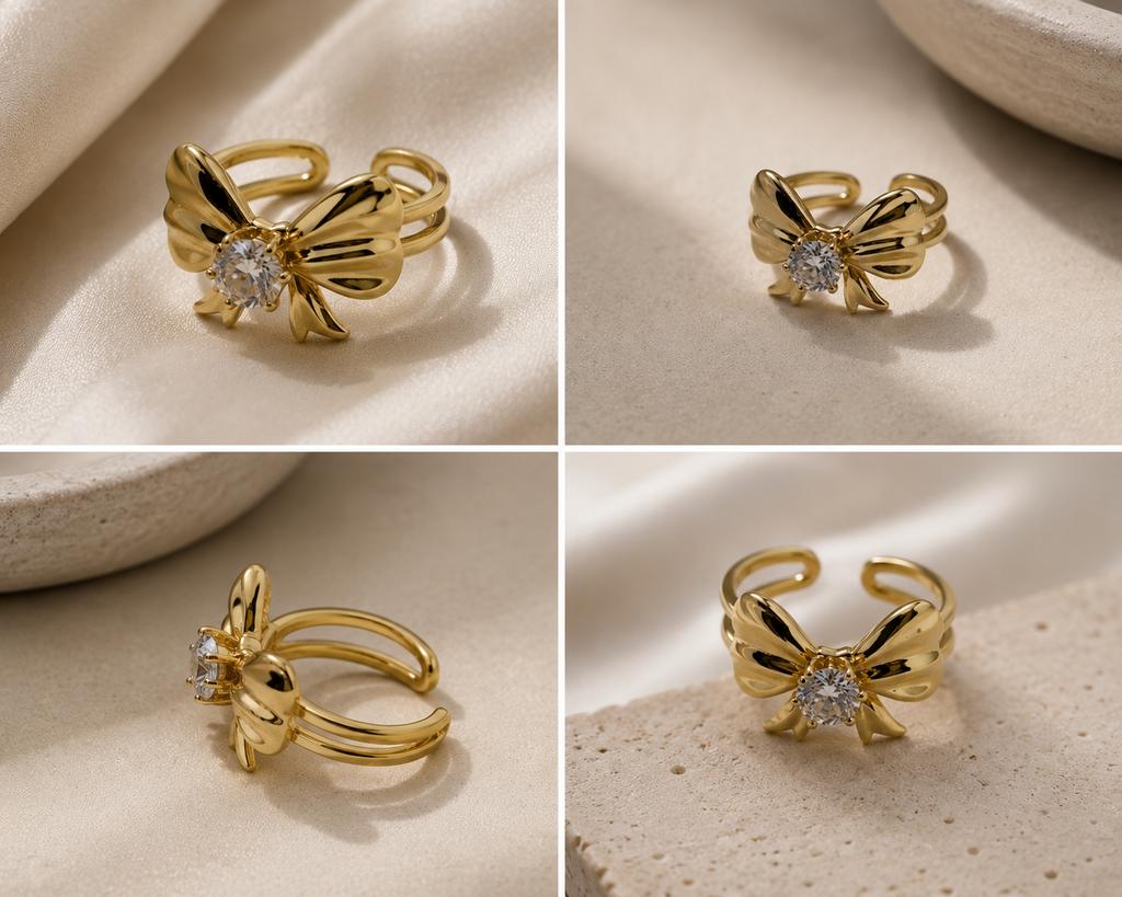 Bow daimond ring