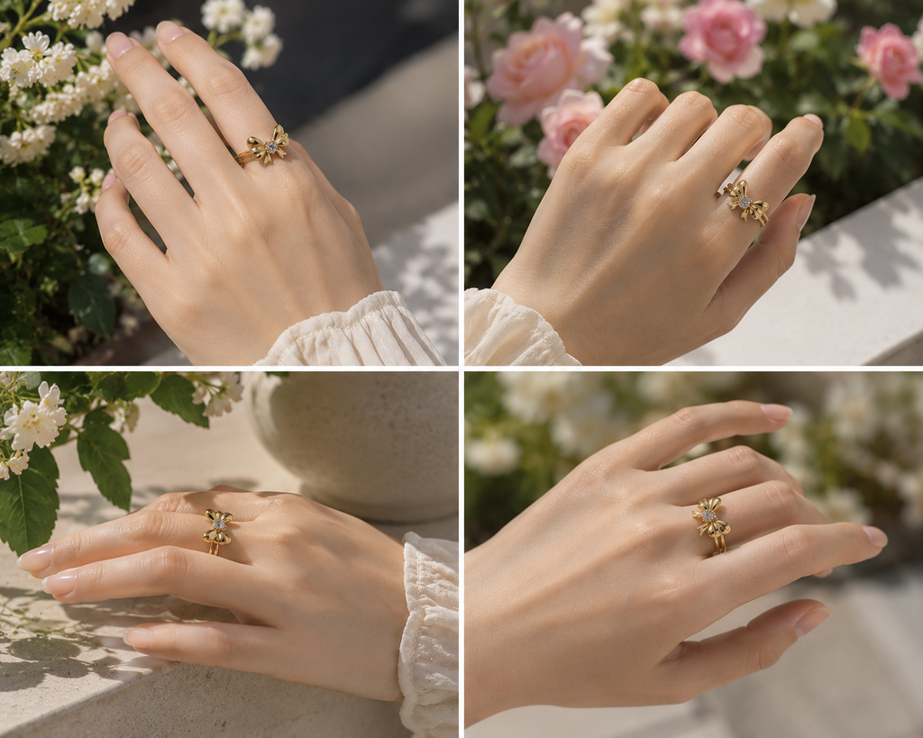 Bow daimond ring