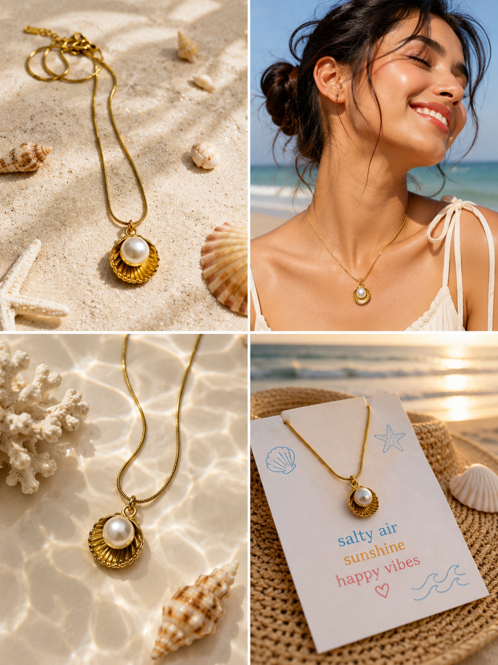 Pearl in shell necklace
