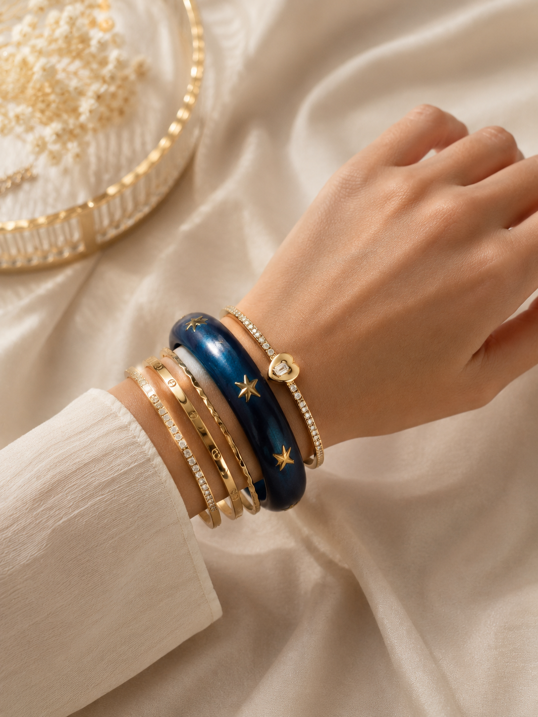 Wooden handcrafted Blue bangle