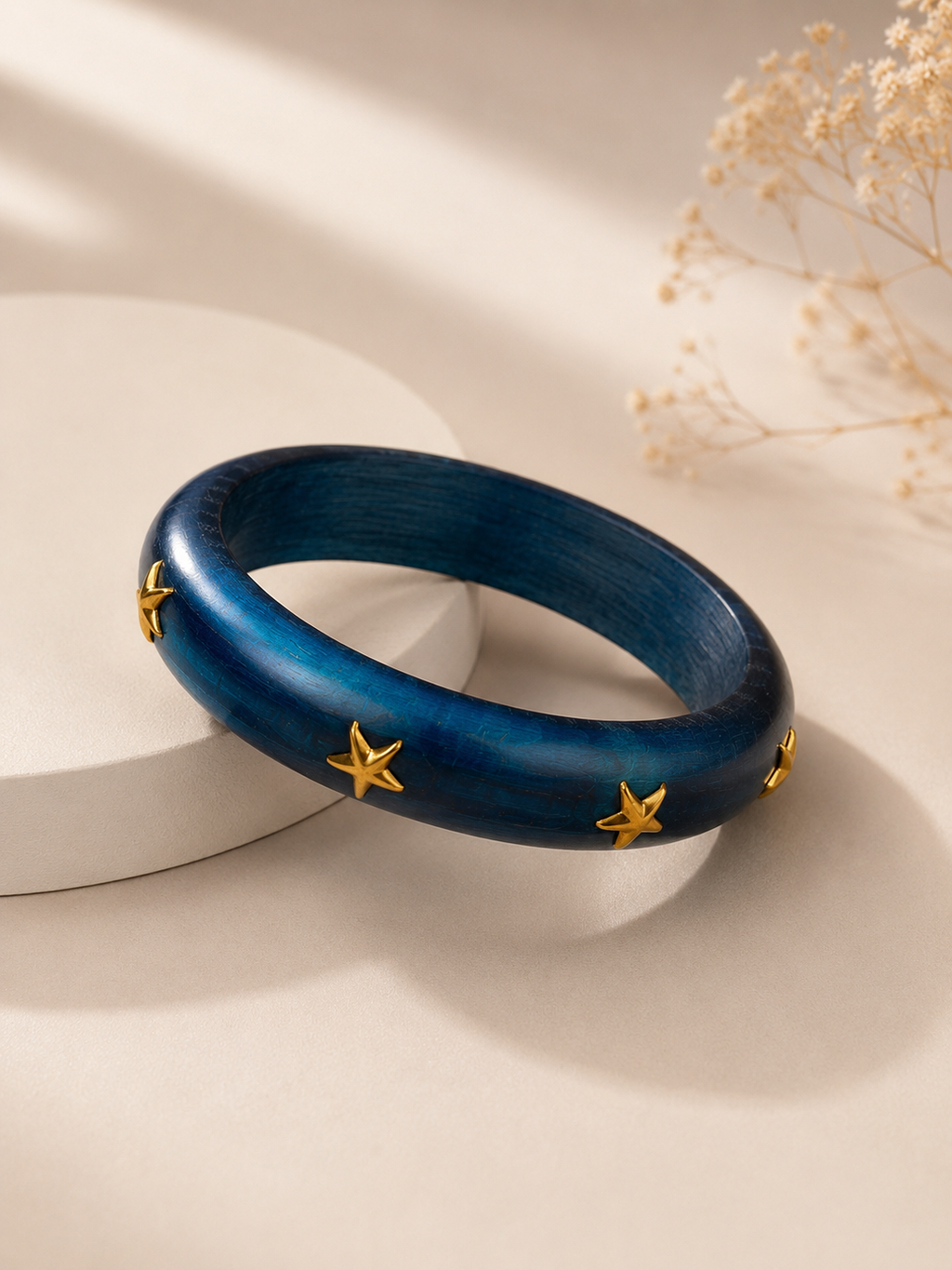 Wooden handcrafted Blue bangle