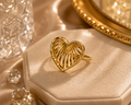 Golden heart strips ring