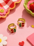 Cheery charm hoop earrings