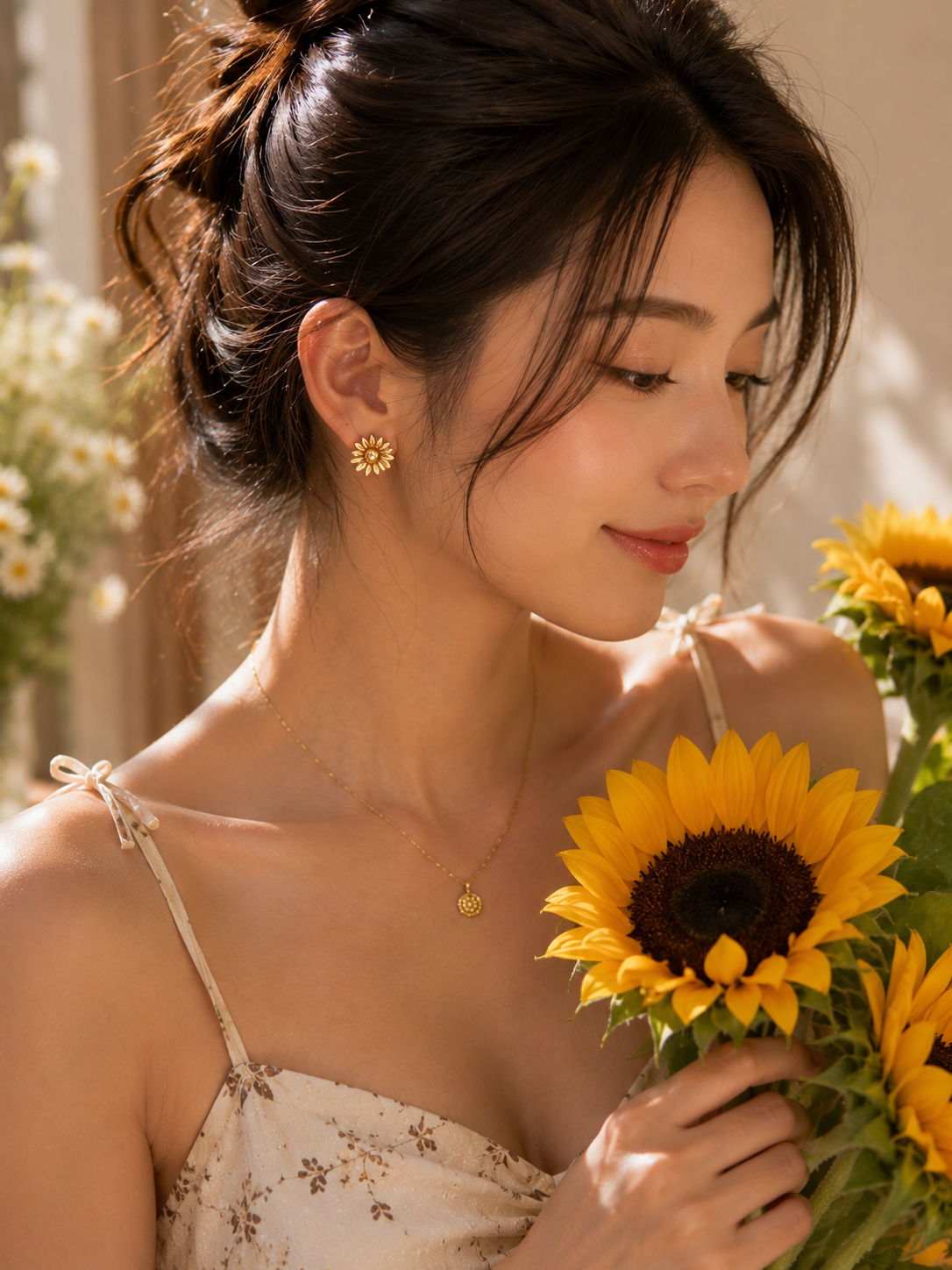 Sunflower earrings