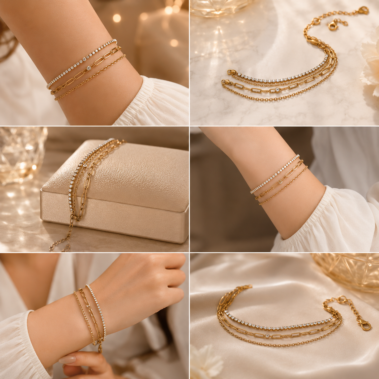 Three layer bracelet