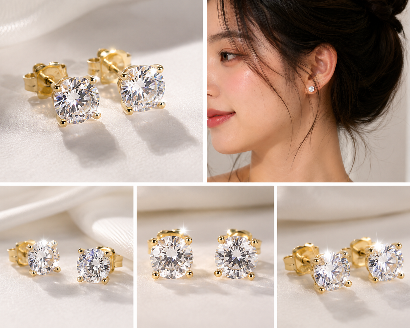 Sparkling classic daimond studs