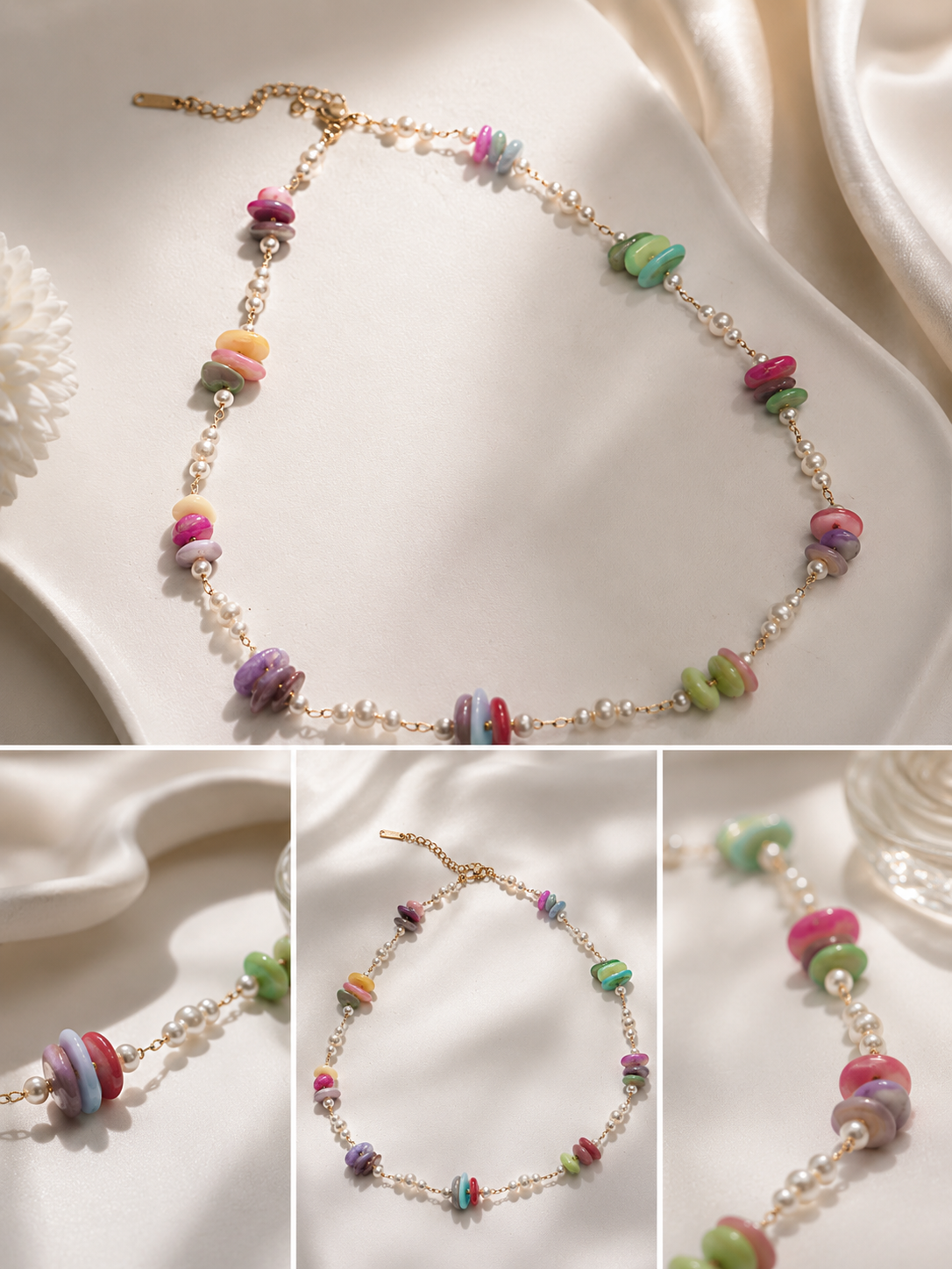 Pastel beaded necklace