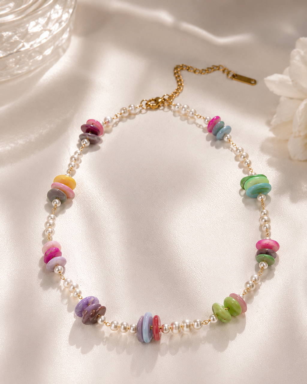 Pastel beaded necklace