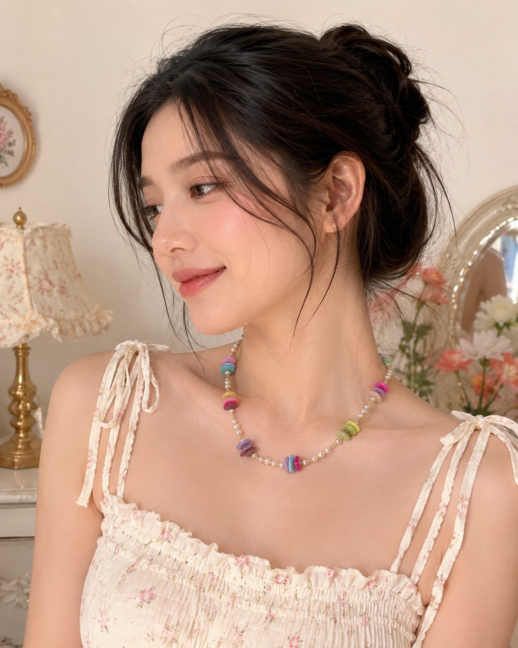 Pastel beaded necklace
