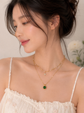 Emerald green pendant necklace