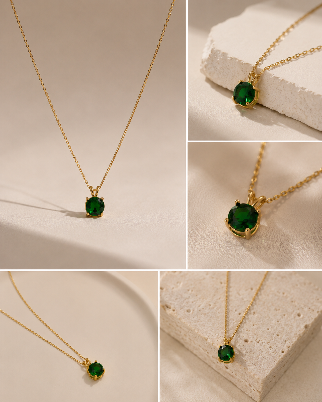 Emerald green pendant necklace