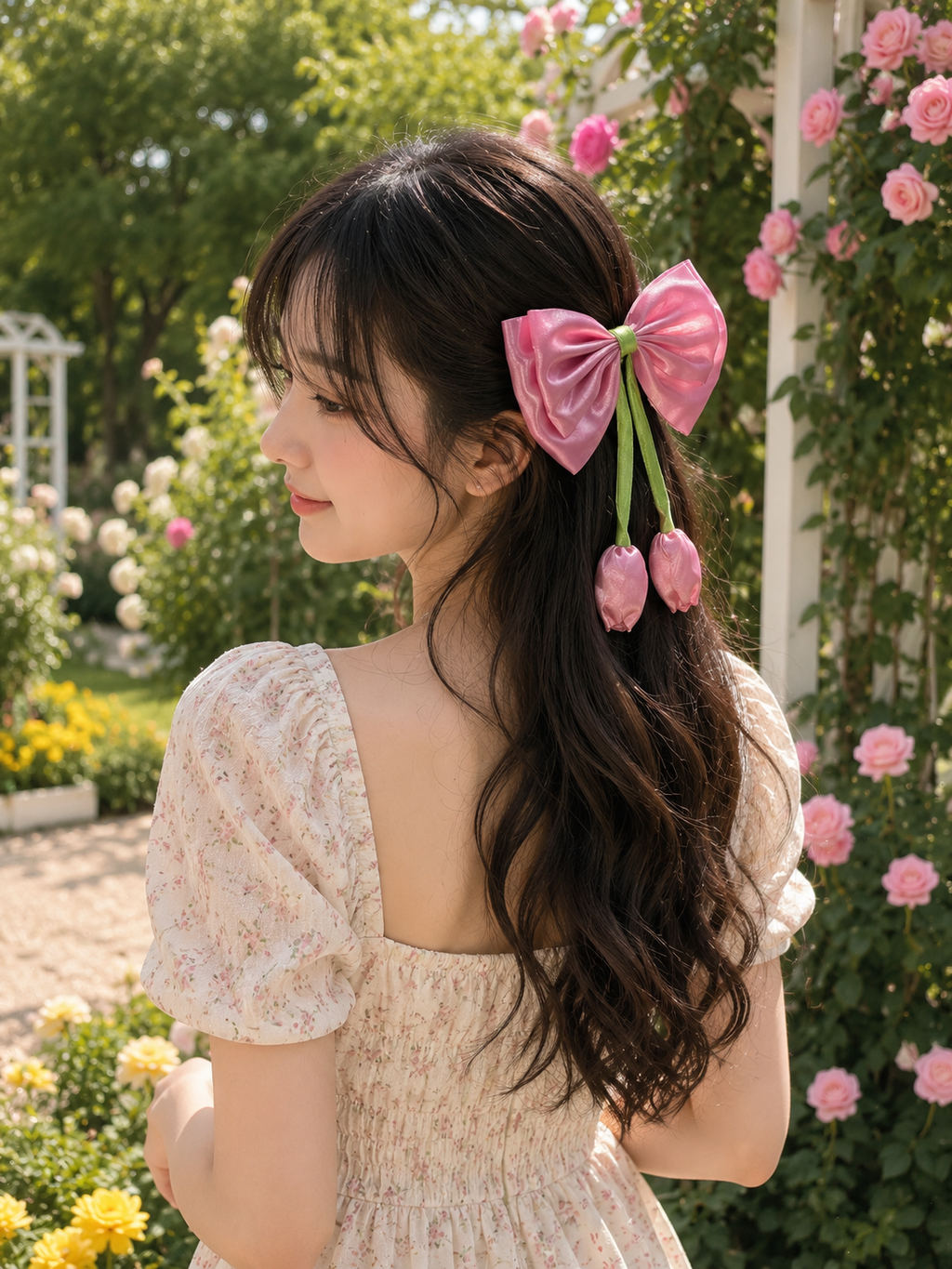 Pink bow clip