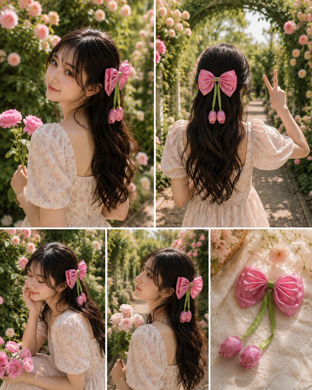 Pink bow clip