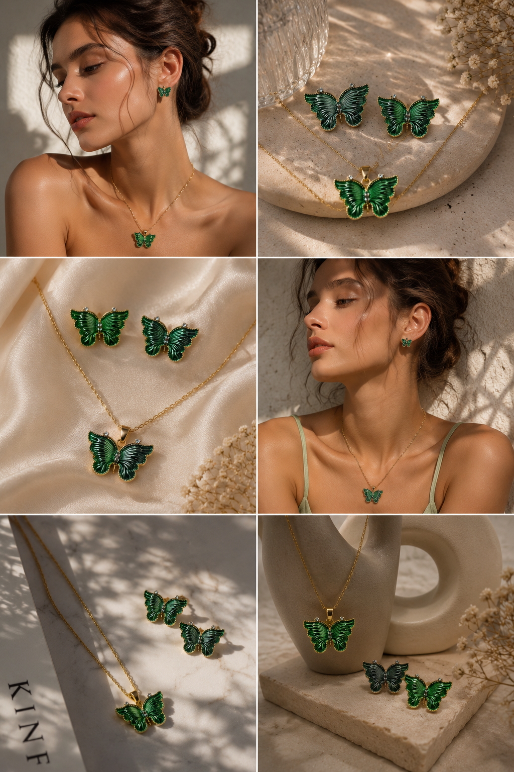 Green butterfly set