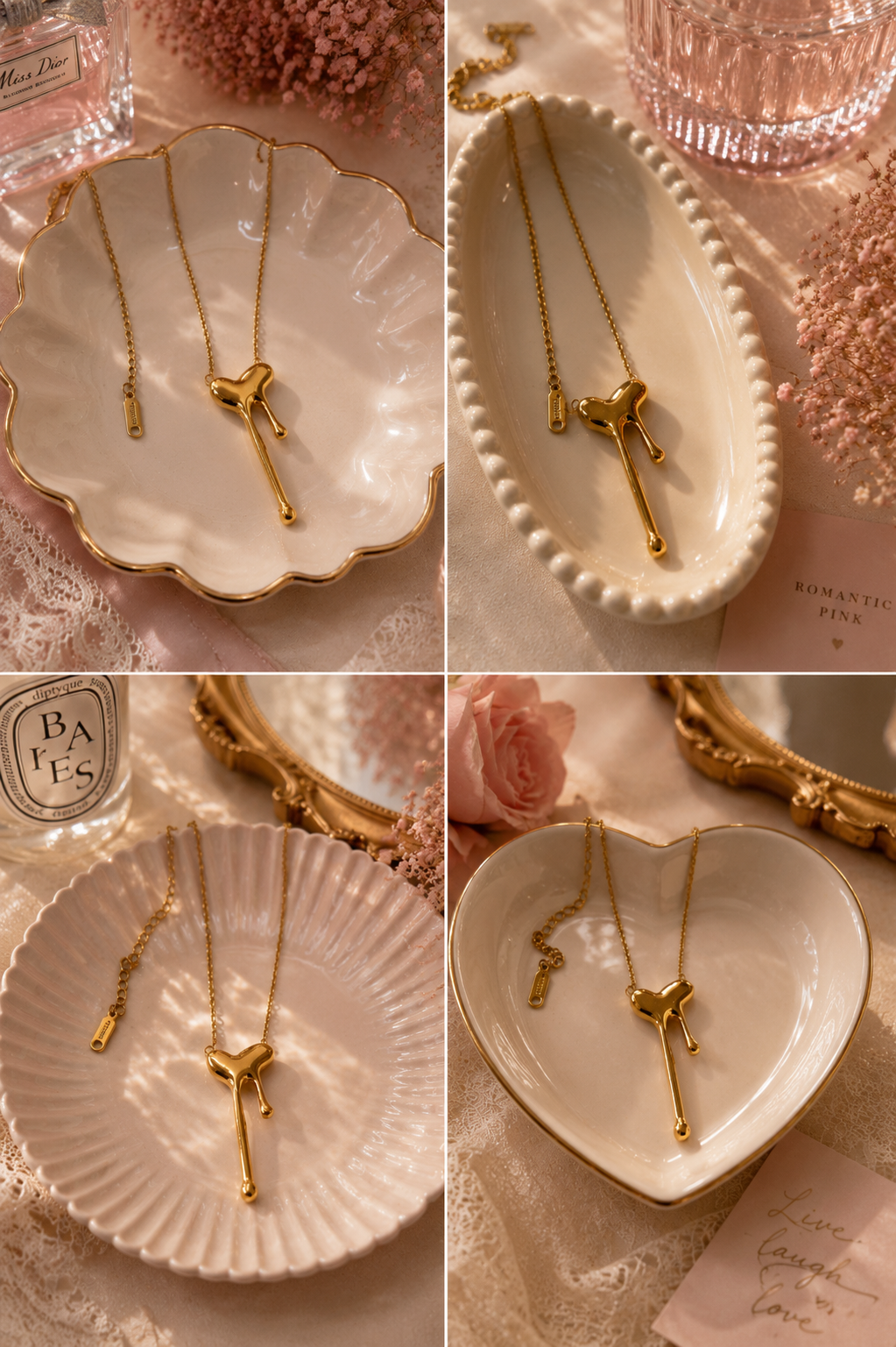 Melting heart necklace