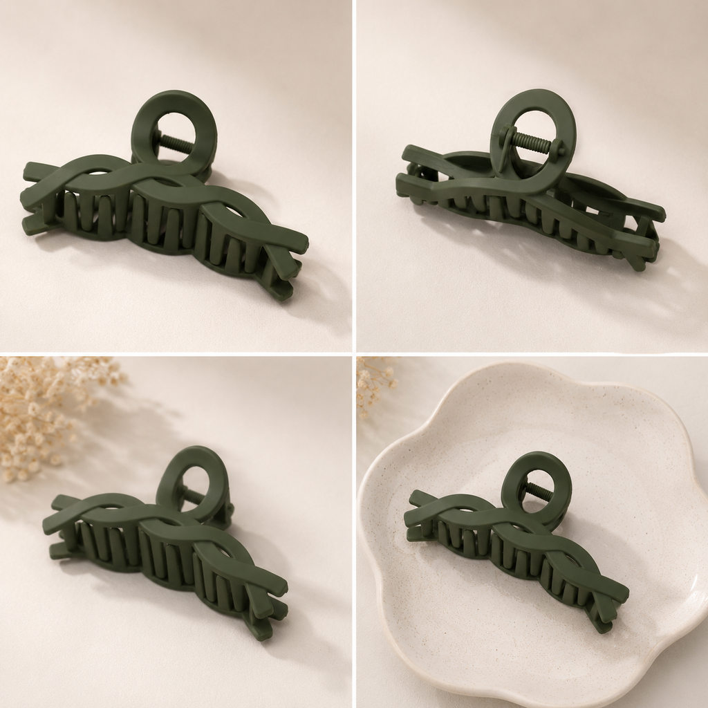 Matt green claw clip