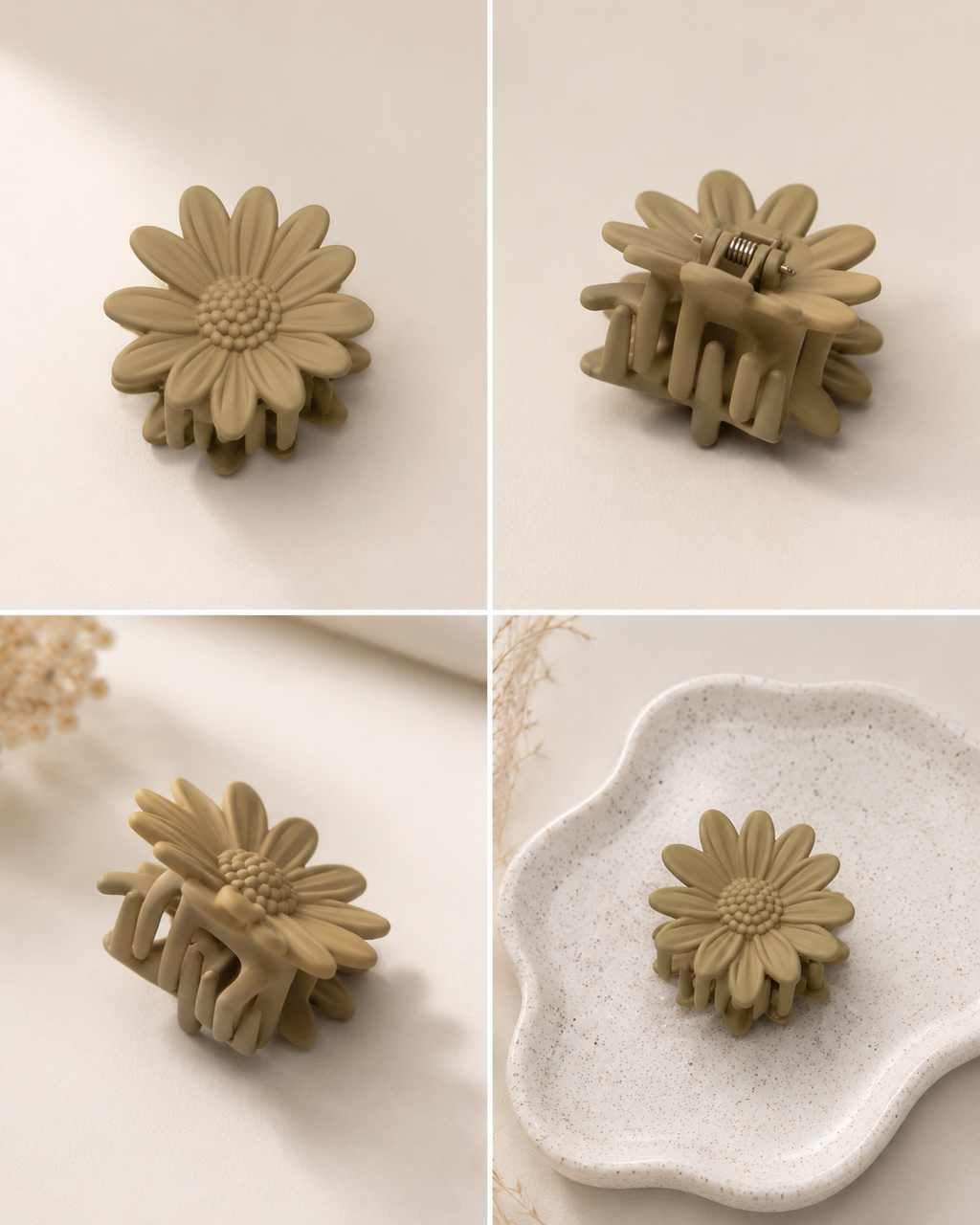 Minimal floral claw clip