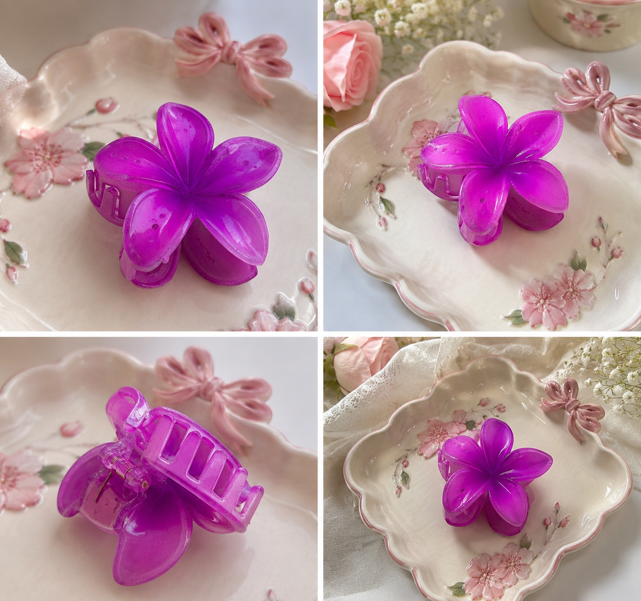Pink floral necklace