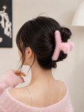 Pink fur cozy claw clip