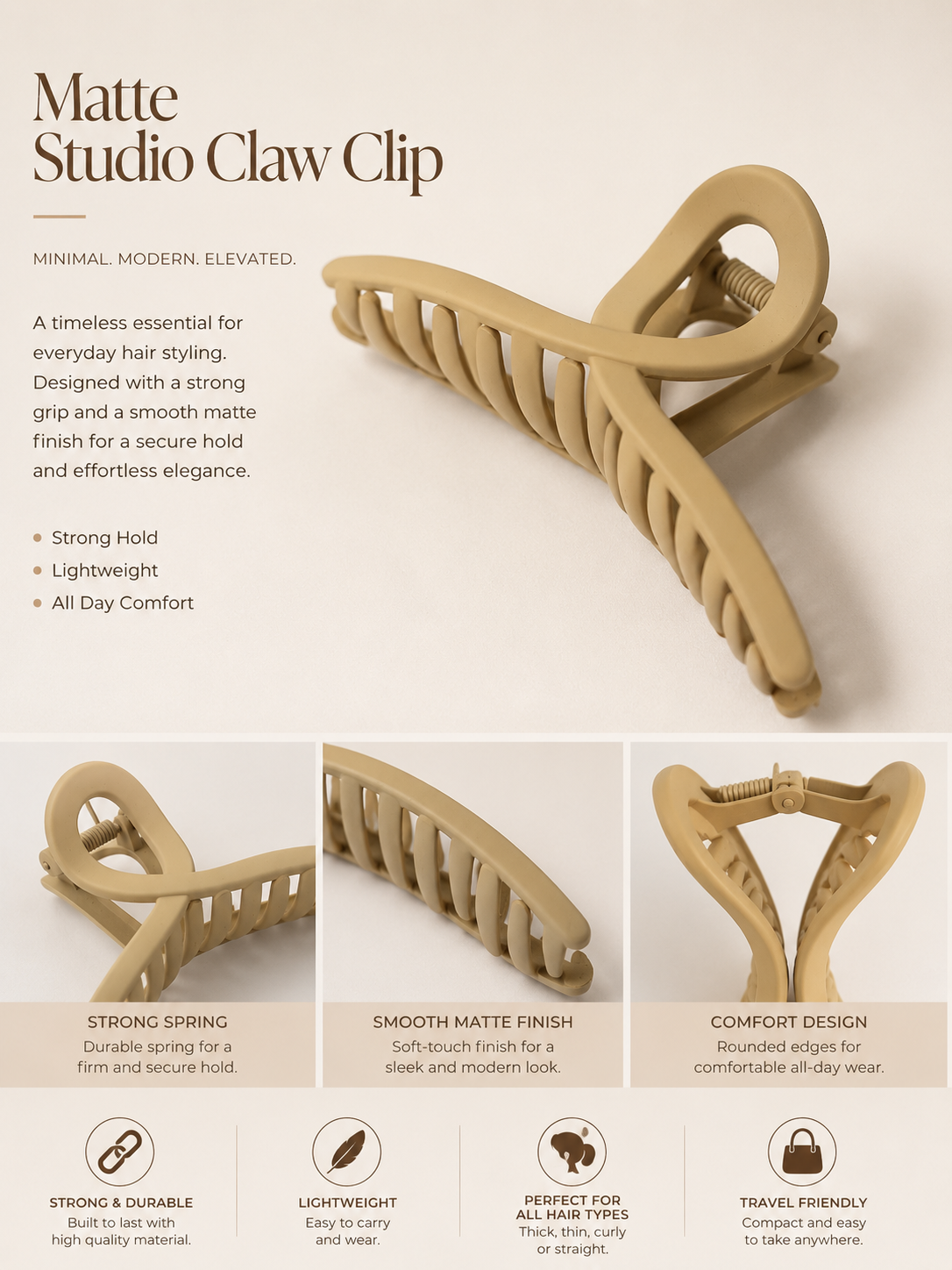 Minimal studio claw clip