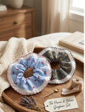Blue gingham scrunchie