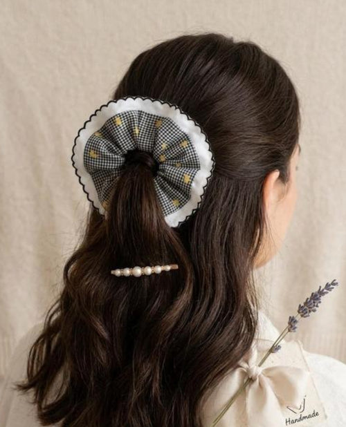 Black gingham scrunchie